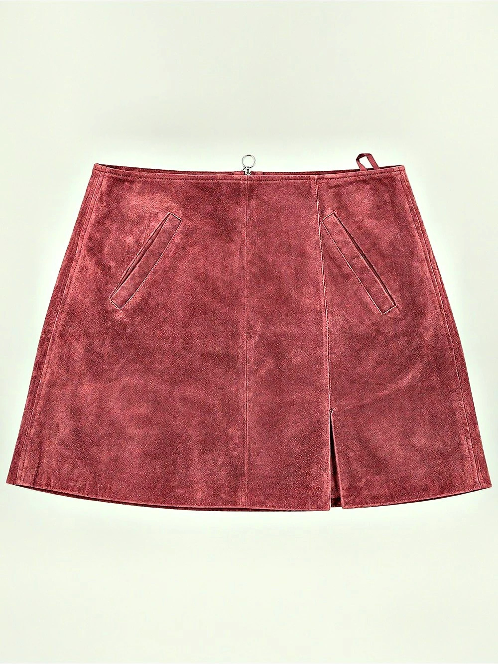 BLANKNYC Suede Mini Skirt with Front Slit Burgundy Mini Skirt Size 31 Like New